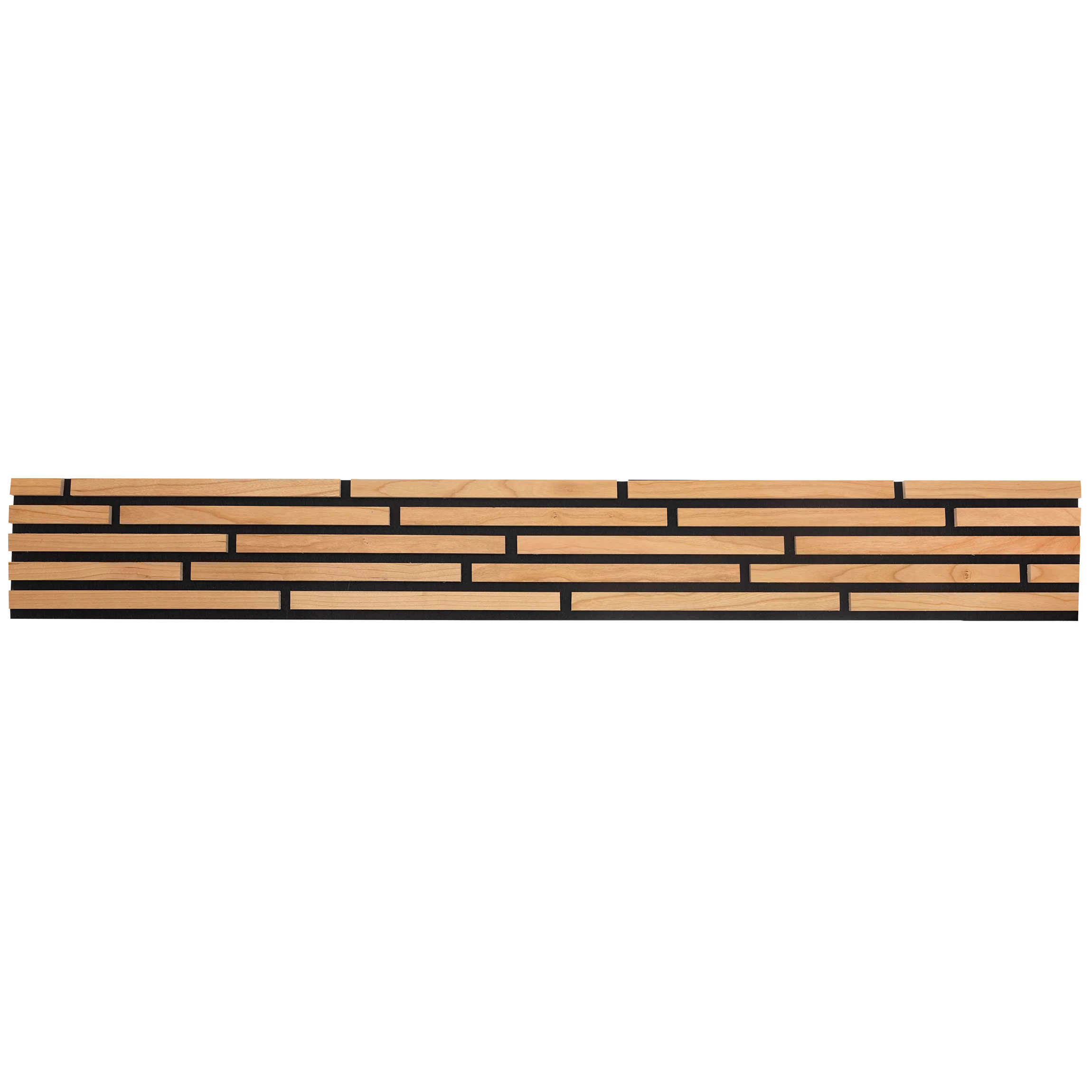 Akustik Wanddeko aus Kirsche mit horizontalen Holzlamellen für moderne Wohnräume von Wodewa