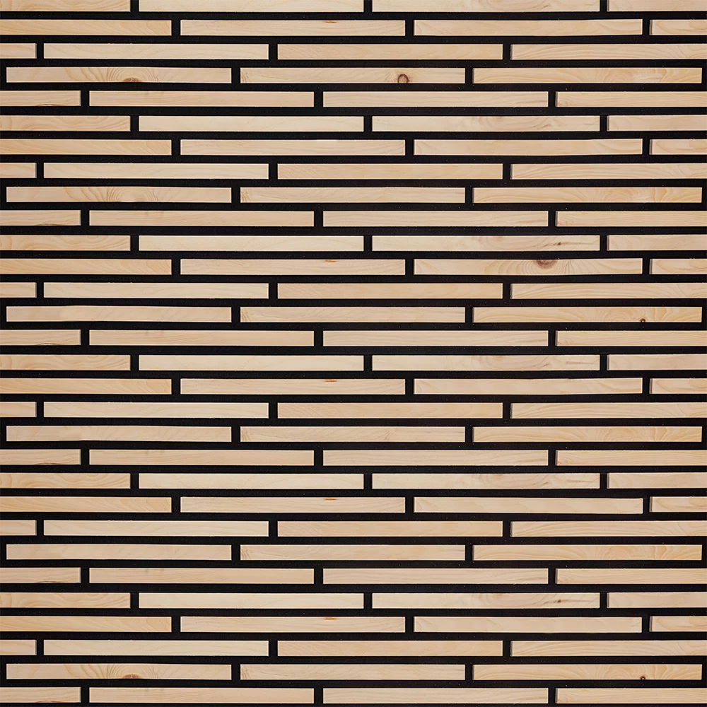 Akustik Wandpaneel aus Zirbe mit modernem Design zur Schallabsorption im Innenraum von Wodewa