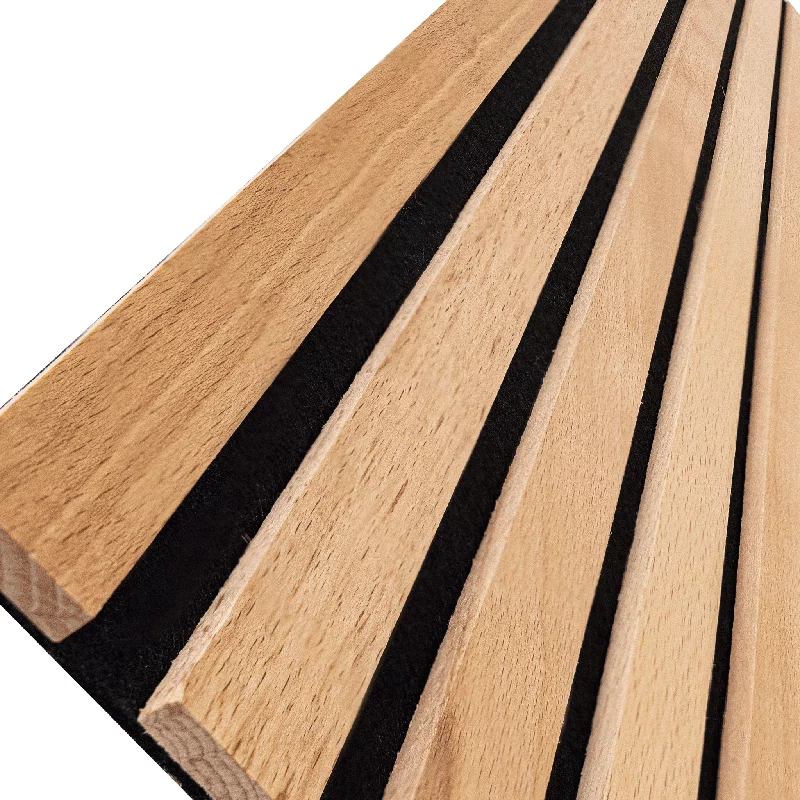 Echtholz Akustikpaneel aus Buche von wodewa – Detailbild der Holzstruktur und Lamellenoptik