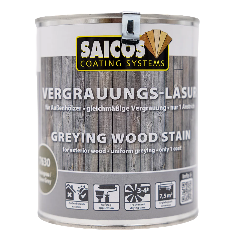 SAICOS Bel Air H2O Garten- und Fassadenfarbe 7630 Steingrau – ökologische Holzfarbe für Außenbereich