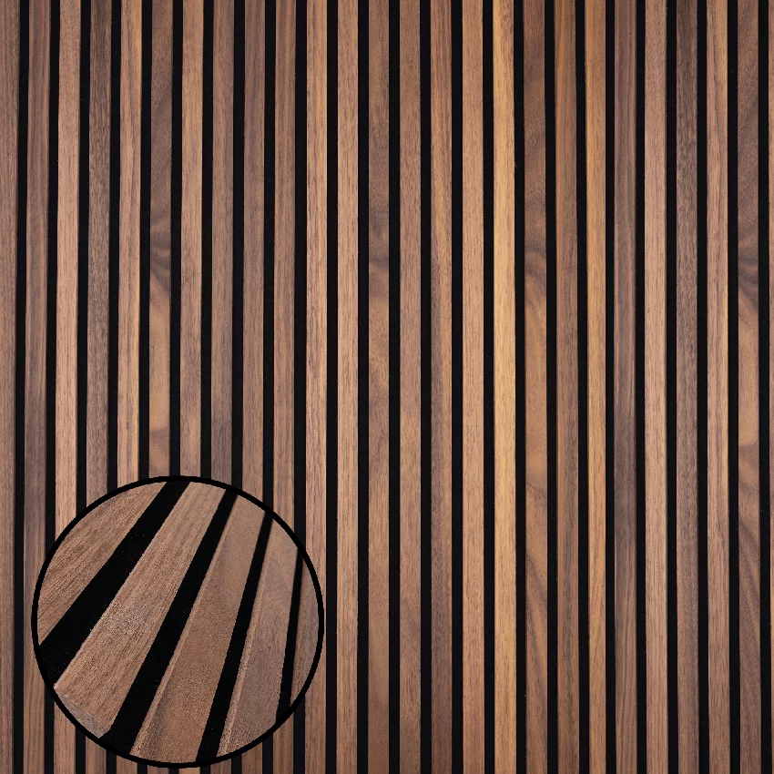 Echtholz Akustikpaneel Nussbaum – warme und exklusive Holzoptik mit edler Maserung