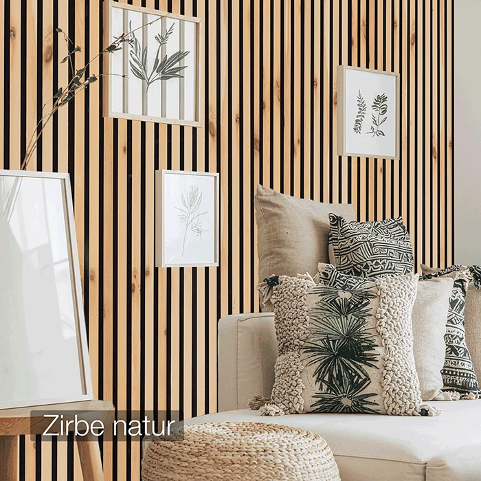 Akustikpaneel aus Zirbe-Holz von wodewa – natürliche Zirbepaneele in einem modernen und exklusiven Charlet