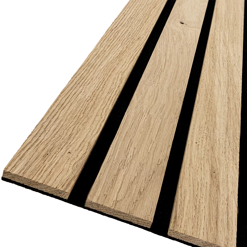 Echtholz Akustikpaneel Breilamelle aus Eiche strukturiert natur von wodewa – Detailbild der Holzstruktur und Lamellenoptik