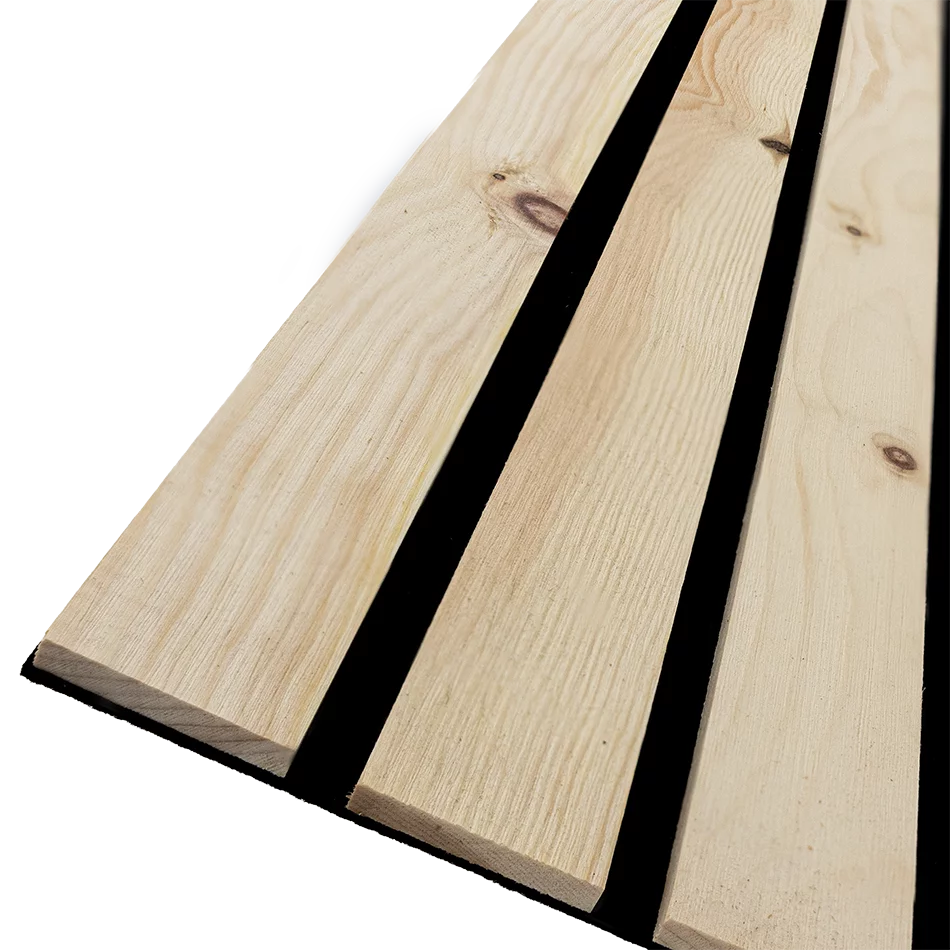 Echtholz Akustikpaneel Breilamelle aus Zirbe von wodewa – Detailbild der Holzstruktur und Lamellenoptik