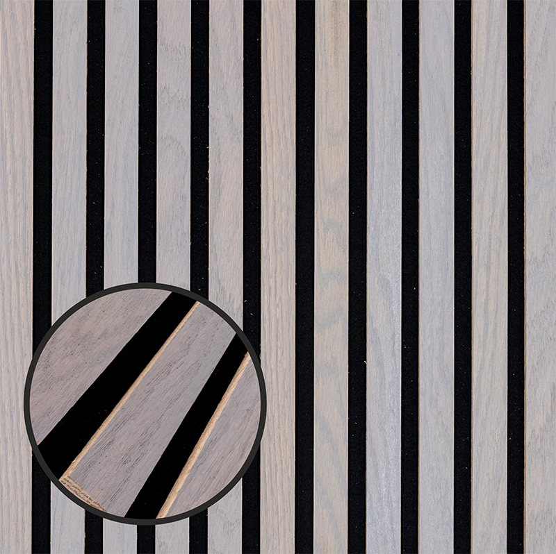 Akustikpaneel aus Eiche grau-Holz von wodewa – natürliche Wandverkleidung mit akustischer Wirkung