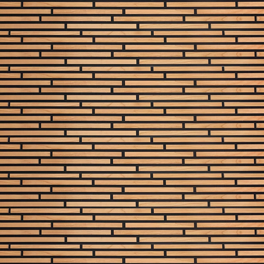 Akustik Wandpaneel aus Kirsche mit modernem Design zur Schallabsorption im Innenraum von Wodewa