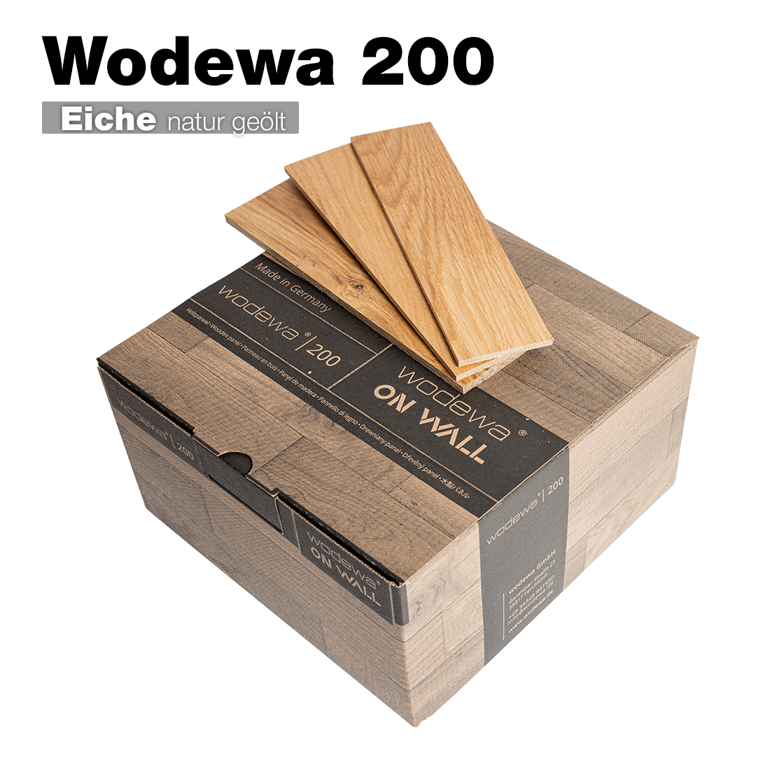 wodewa 200 Holzpaneele Eiche natur geölt – hochwertige Wandverkleidung aus echtem Holz, Made in Germany