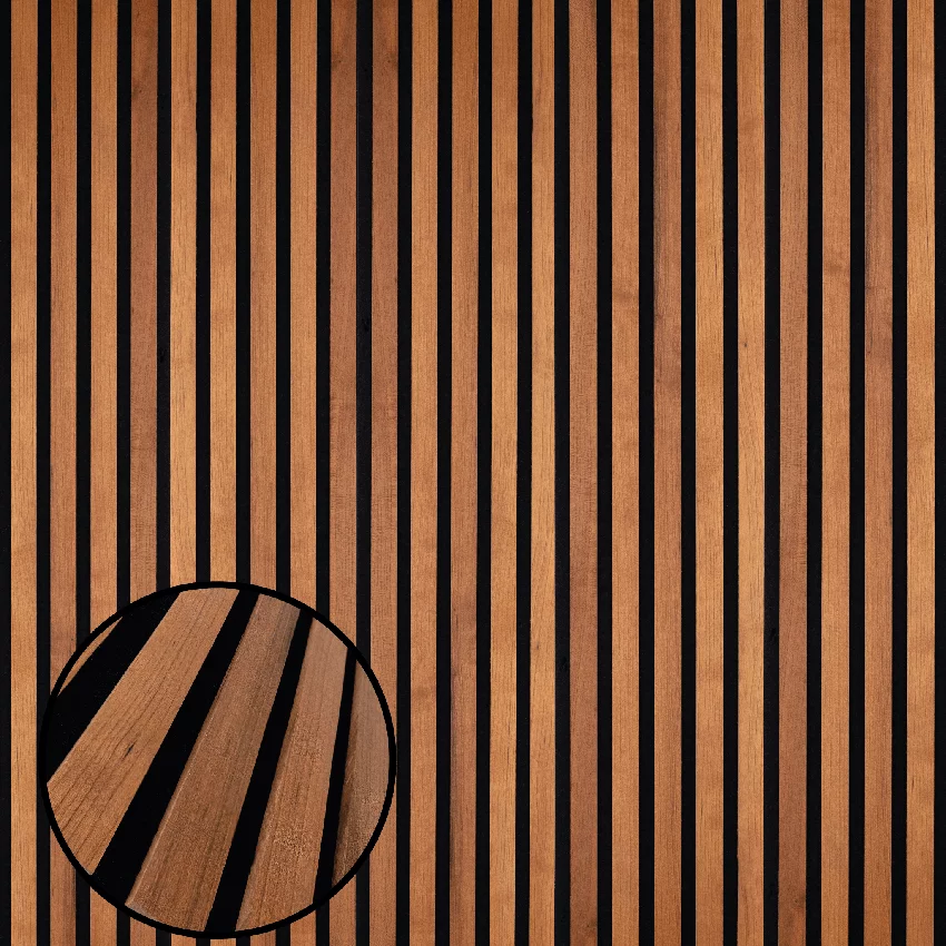 Akustikpaneel aus Kirsche-Holz von wodewa – natürliche Wandverkleidung mit akustischer Wirkung