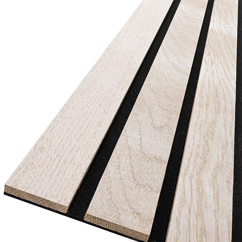 Echtholz Akustikpaneel Breilamelle aus Eiche weiss von wodewa – Detailbild der Holzstruktur und Lamellenoptik